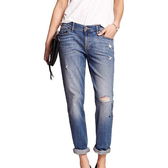Banana Republic Denim - Banana Republic Distressed Girlfriend Jeans